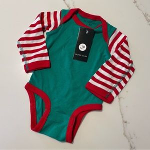 Jasper + Plum elf baby newborn holiday onesie